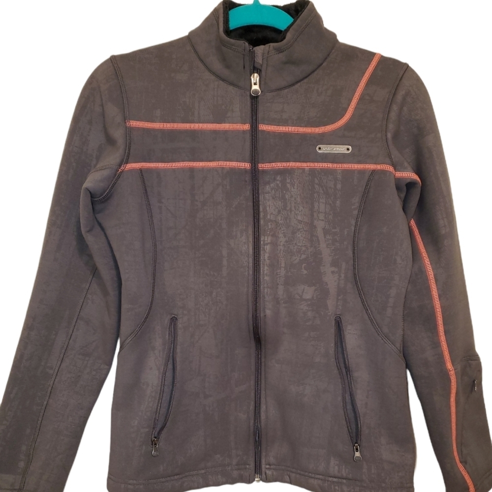 Under Armour Women's Fleece Lined Light Weight Zip Up Jacket Zip Pockets 1015